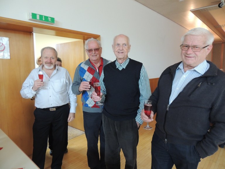 Franz, Sigi, Toni und Meinrad bei der WF des Treffs im Bresnersaal