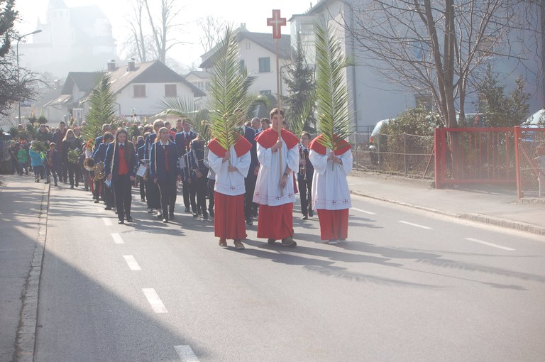 Prozession Palmsonntag Jugendkapelle der Bürgermusik Rankweil