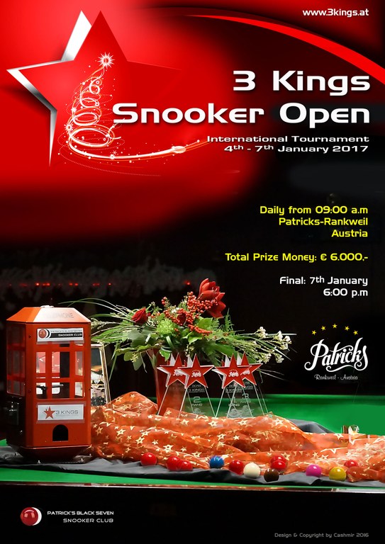 Poster 3 Kings Snooker Open 2016