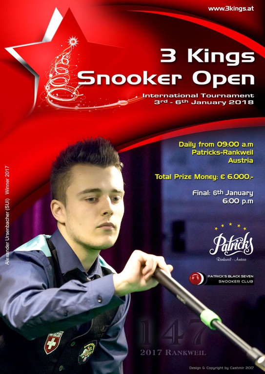 Plakat 3 Kings Snooker Open 2018