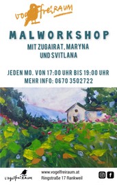Malworkshop mit Zugairat, Maryna und Svitlana